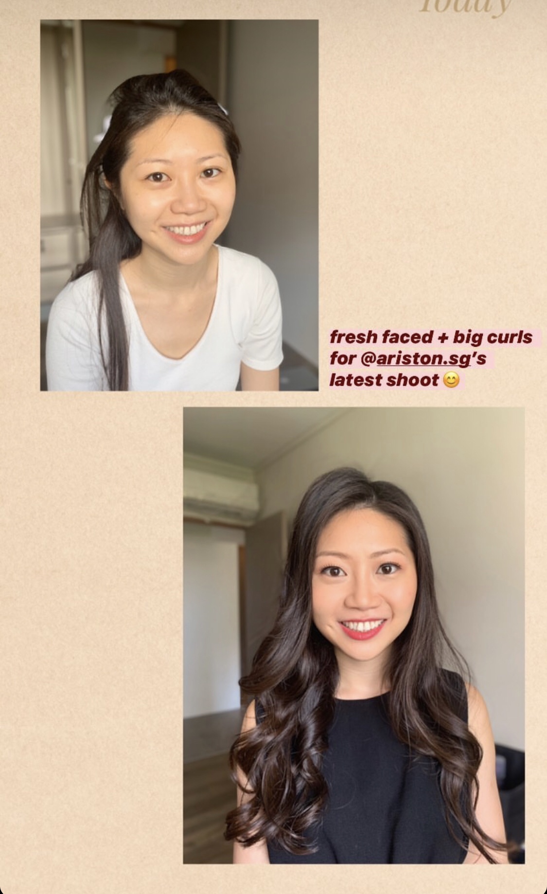 before and after - picture by make up artist Melody