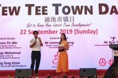 Yew Tee Town Day bilingual singapore female emcee with YES 933 DJ kun Hua Yew tee Town day CC event