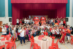 Chinese New Year Lohei lunch Chinese New Year Lohei lunch Yew Tee CC bilingual Singapore Female Emcee Paige